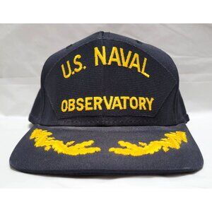 U.S. Naval Observatory Black Hat Gold Embroidery Adjustable Snapback Adult Large